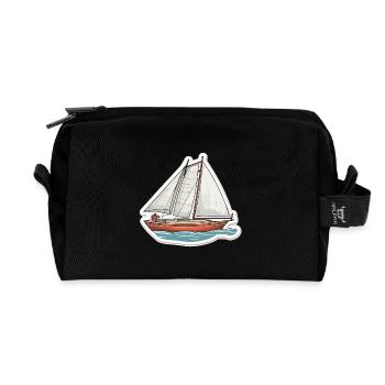 Segelboot - Illustration - Recycelte Kulturtasche - Schwarz - Vorne
