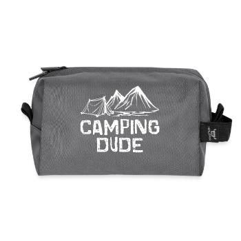 Nature Mountains Statement Tents Campsite Camping - Recycled Toiletry Zip Bag - anthracite - Front