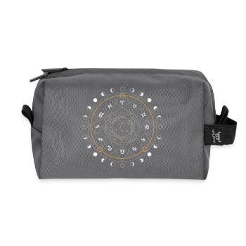 Mystic Moon Sigil Circle - Recycled Toiletry Zip Bag - anthracite - Front