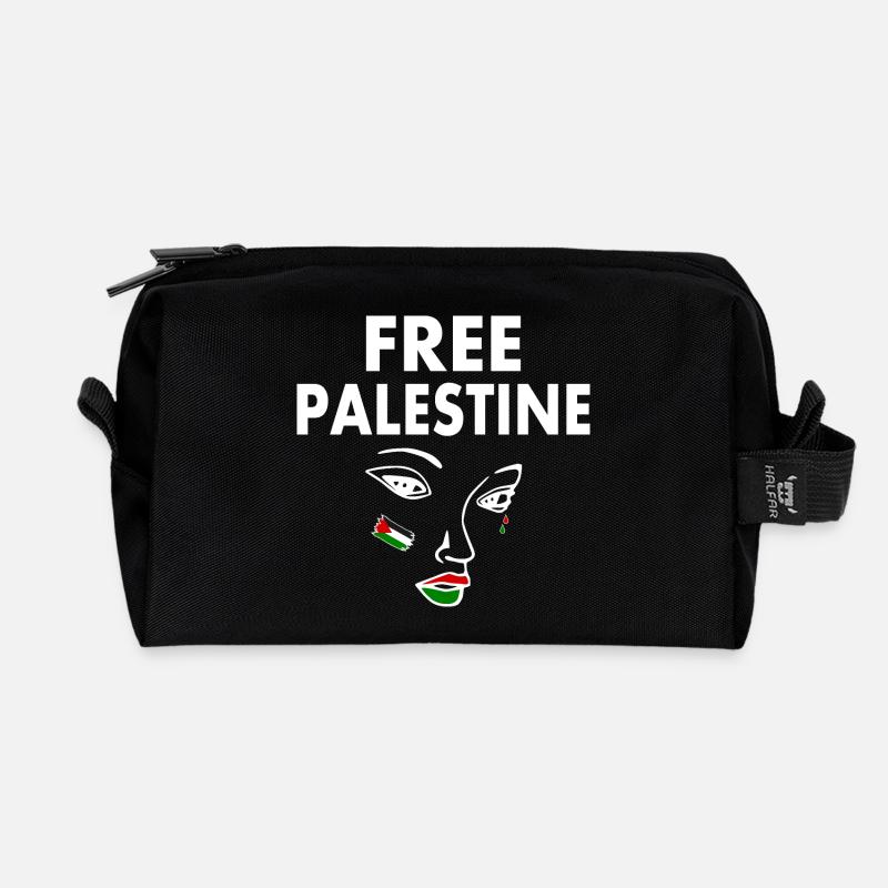 Free palestine - Recycled Toiletry Zip Bag - black