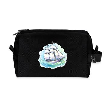 Segelboot - Illustration - Recycelte Kulturtasche - Schwarz - Vorne
