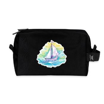 Segelboot - Illustration - Recycelte Kulturtasche - Schwarz - Vorne