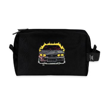 Car - Illustration - Recycled Toiletry Zip Bag - black - Front