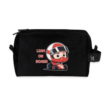 Liam à bord - Trousse de toilette en tissu recyclé - noir - Devant