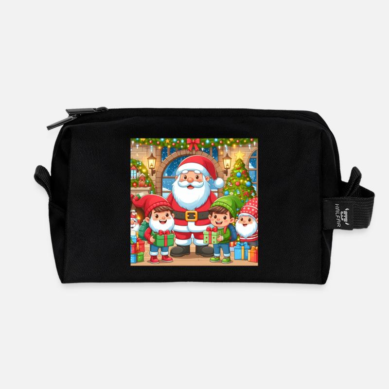 Weihnachts Design 10 - Recycelte Kulturtasche - Schwarz