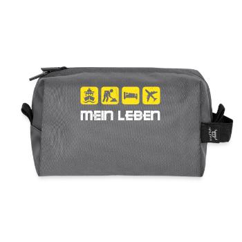 Worker Earn Money Job Work Statement - Recycled Toiletry Zip Bag - anthracite - Front