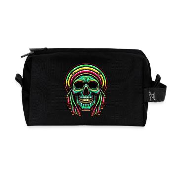 Reggae Crâne Décoration Figure Culture Rasta - Trousse de toilette en tissu recyclé - noir - Devant