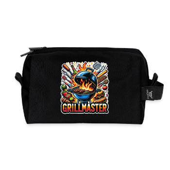 GrillMaster - Grill Illustration - Recycelte Kulturtasche - Schwarz - Vorne
