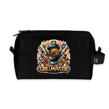 GrillMaster - Grill Illustration - Recycelte Kulturtasche - Schwarz - Vorne