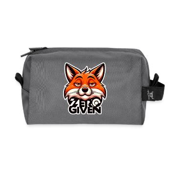 Zéro donné - Illustration de renard - Trousse de toilette en tissu recyclé - anthracite - Devant