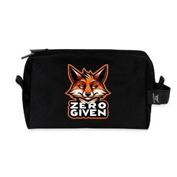 Zéro donné - Illustration de renard - Trousse de toilette en tissu recyclé - noir - Devant