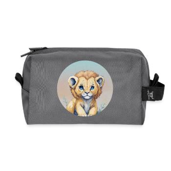 Lionceau mignon aux yeux bleus pastel - Trousse de toilette en tissu recyclé - anthracite - Devant