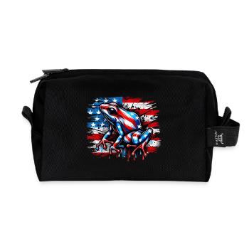 Poison dart frog USA - Recycled Toiletry Zip Bag - black - Front