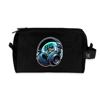 Ressentez les rythmes - Illustration d'un casque - Trousse de toilette en tissu recyclé - noir - Devant
