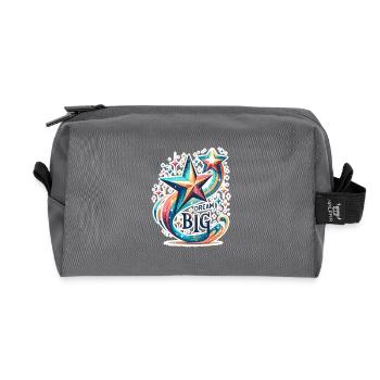 Dream Big - Sternschnuppe Illustration - Recycelte Kulturtasche - Anthrazit - Vorne