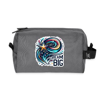 Rêvez grand - Illustration d’étoile filante - Trousse de toilette en tissu recyclé - anthracite - Devant
