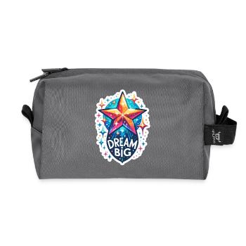 Dream Big - Shooting Star Illustration - Recycled Toiletry Zip Bag - anthracite - Front