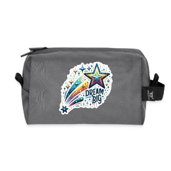 Rêvez grand - Illustration d’étoile filante - Trousse de toilette en tissu recyclé - anthracite - Devant