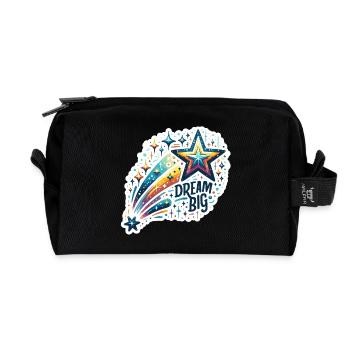 Rêvez grand - Illustration d’étoile filante - Trousse de toilette en tissu recyclé - noir - Devant