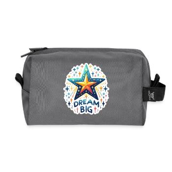 Rêvez grand - Illustration d’étoile filante - Trousse de toilette en tissu recyclé - anthracite - Devant