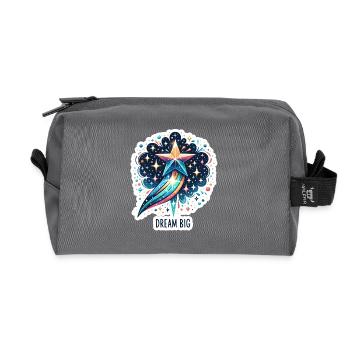 Dream Big - Sternschnuppe Illustration - Recycelte Kulturtasche - Anthrazit - Vorne