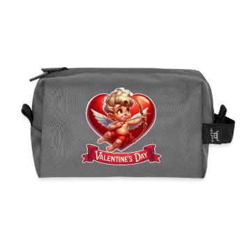 Saint Valentin - Trousse de toilette en tissu recyclé - anthracite - Devant