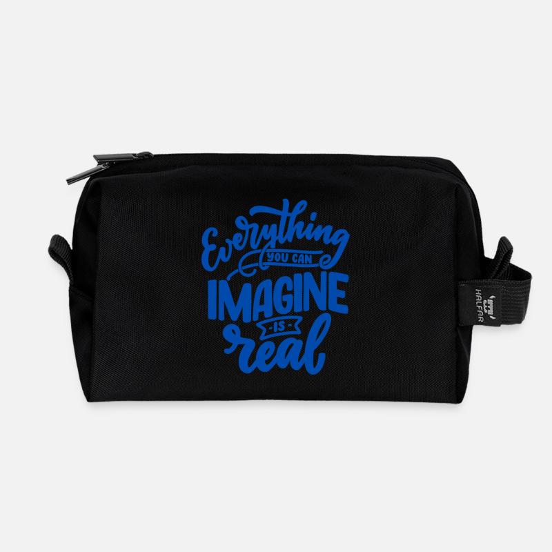 Everything is real - Recycled Toiletry Zip Bag - black