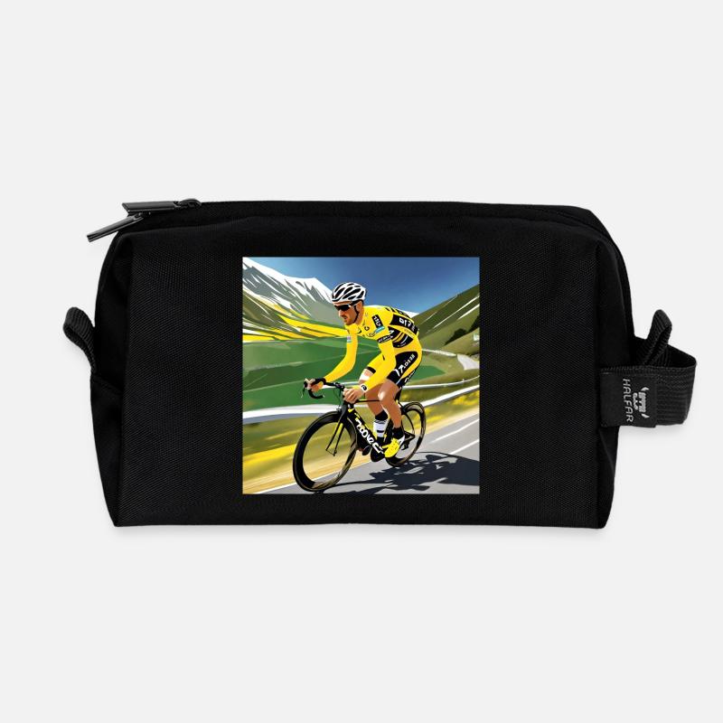Retro-Radfahrer - Recycelte Kulturtasche - Schwarz