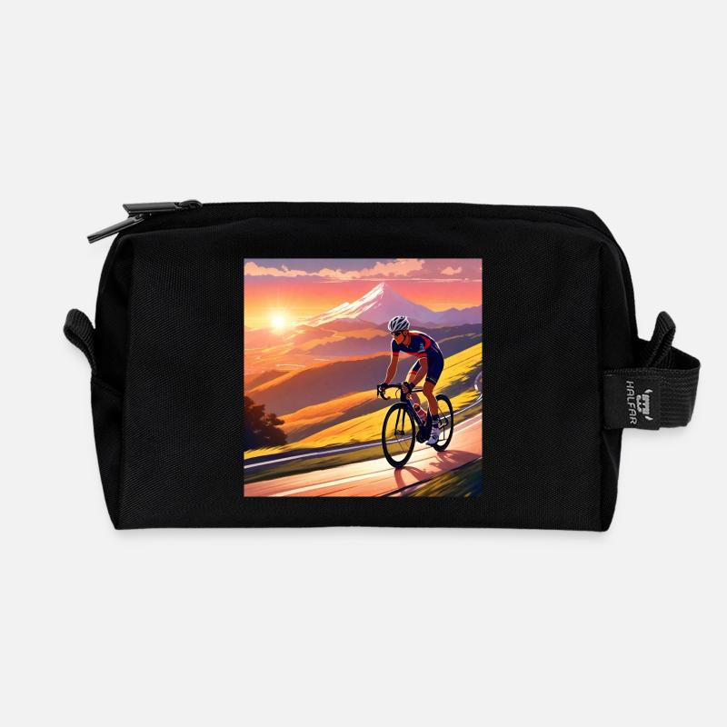 Chasing the last Light of Day - Recycled Toiletry Zip Bag - black