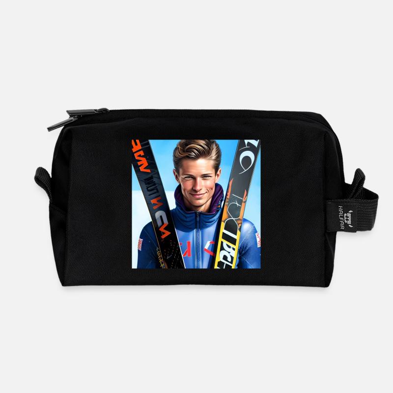 Ski Jumper - Recycled Toiletry Zip Bag - black