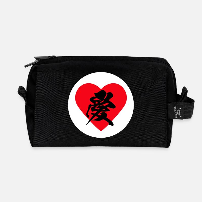LIEBE - Japanische KANJI - Recycelte Kulturtasche - Schwarz