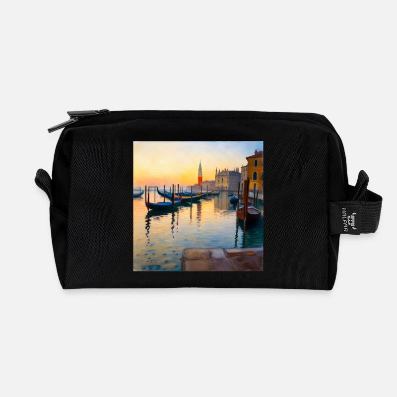 Venedig - Recycelte Kulturtasche - Schwarz
