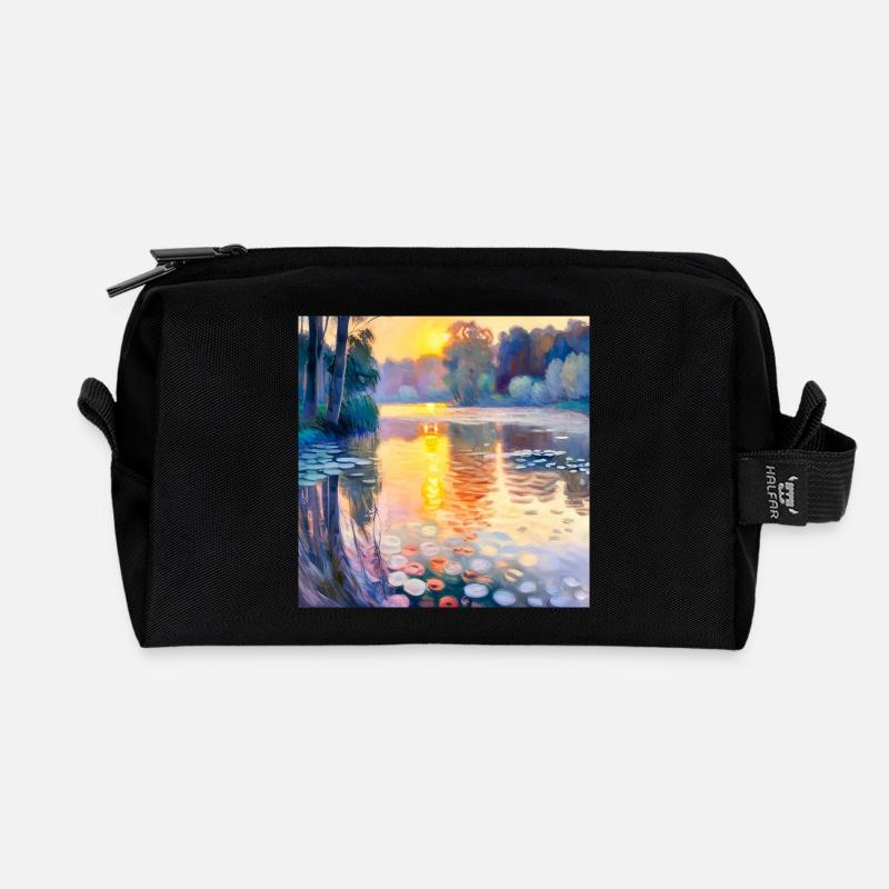 Landschafts-Impressionismus - Recycelte Kulturtasche - Schwarz
