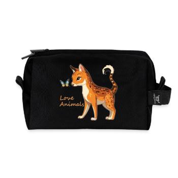 Tierliebe - Recycelte Kulturtasche - Schwarz - Vorne