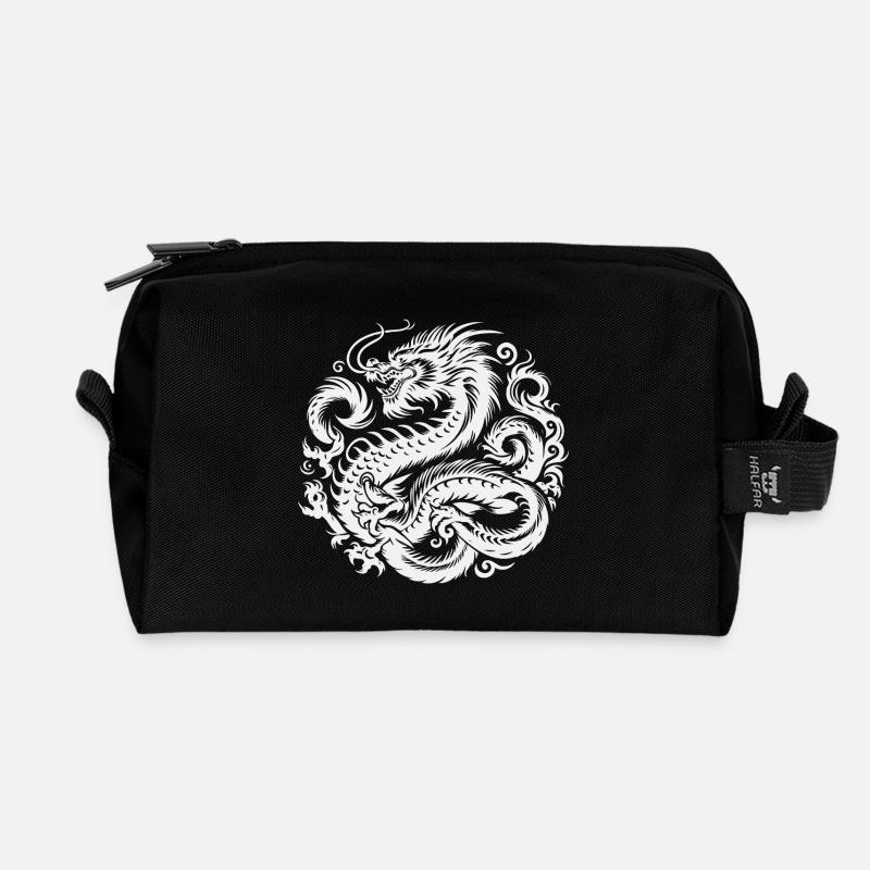 Chinesisches Drachen-Tattoo - Recycelte Kulturtasche - Schwarz
