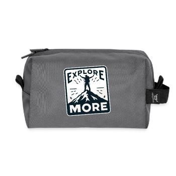 Explore more - Wanderer - Recycled Toiletry Zip Bag - anthracite - Front