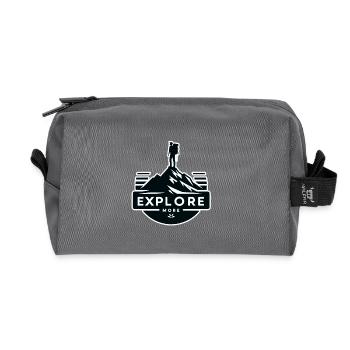 Explore more - Wanderer - Recycled Toiletry Zip Bag - anthracite - Front