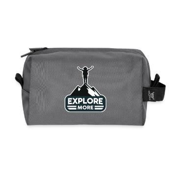 Explore more - Wanderer - Recycled Toiletry Zip Bag - anthracite - Front