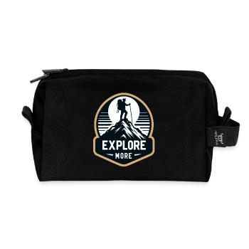 Explore more - Wanderer - Recycled Toiletry Zip Bag - black - Front