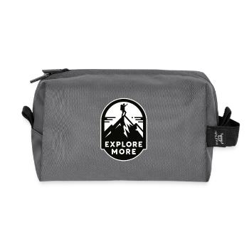 Explore more - Wanderer - Recycled Toiletry Zip Bag - anthracite - Front