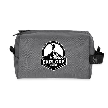 Explore more - Wanderer - Recycled Toiletry Zip Bag - anthracite - Front