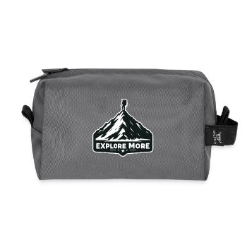 Explore more - Wanderer - Recycled Toiletry Zip Bag - anthracite - Front