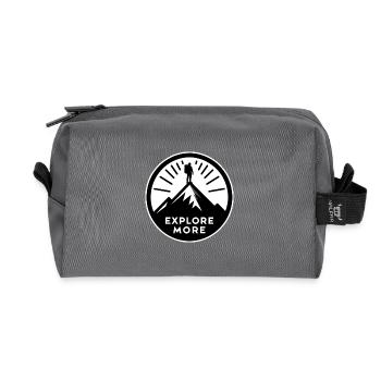 Explore more - Wanderer - Recycled Toiletry Zip Bag - anthracite - Front