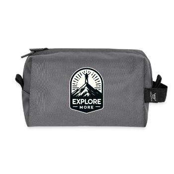 Explore more - Wanderer - Recycled Toiletry Zip Bag - anthracite - Front
