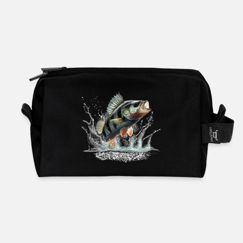 Barsch - Recycelte Kulturtasche - Schwarz