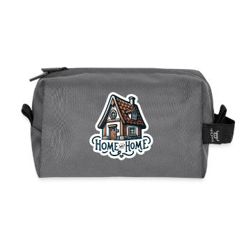 Home Sweet Home - Haus Illustration - Recycelte Kulturtasche - Anthrazit - Vorne