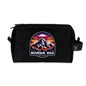 Mountain High - Berg Illustration - Recycled Toiletry Zip Bag - black - Front