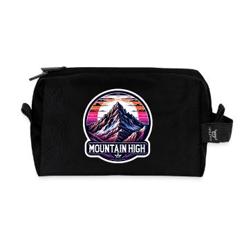 Mountain High - Berg Illustration - Recycled Toiletry Zip Bag - black - Front