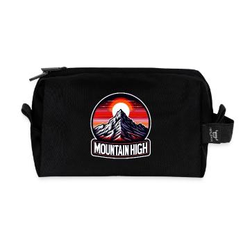 Mountain High - Berg Illustration - Recycled Toiletry Zip Bag - black - Front