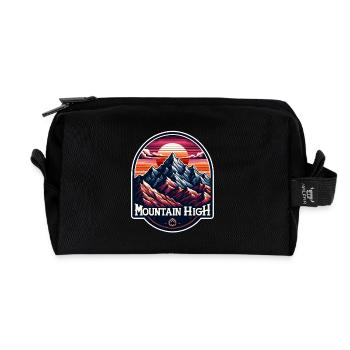 Mountain High - Berg Illustration - Recycled Toiletry Zip Bag - black - Front